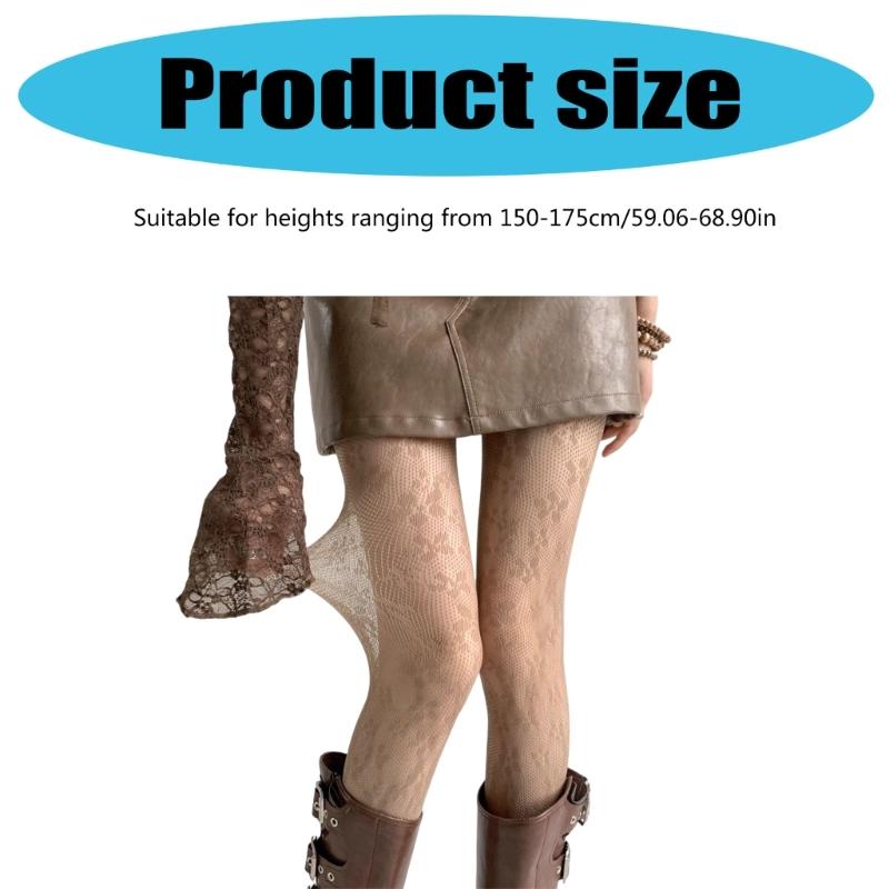Women Lace Patterned Fishnet Tights High Waist Fishnets Leggings Net Stockings Pantyhose Thigh High Stockings Hosiery
