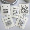 Silver Bow Leather Hair Clip for Children - Versatile Duckbill Clip for Side Bangs and Flyaway Hair