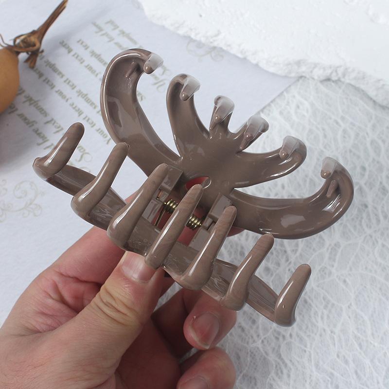 Retro Temperament Thickened Acetate Texture Hair Volume Multi-grip Clip Female New Niche Color Matching Large Hair Accessories Plate Hairpin