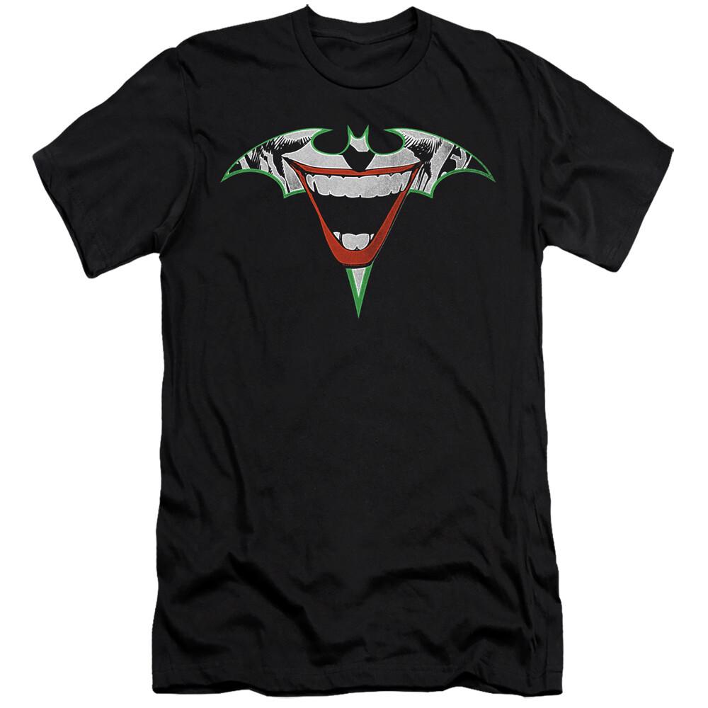 Batman Slim Fit T-Shirt Joker Bat Logo Black Tee S