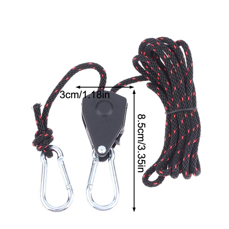 2/1Pcs Camping Tent Adjustable Rope Fastener Fixed Buckle Pulley Tensioner Ratchet Hangers Lights Lifting Awning Wind Rope