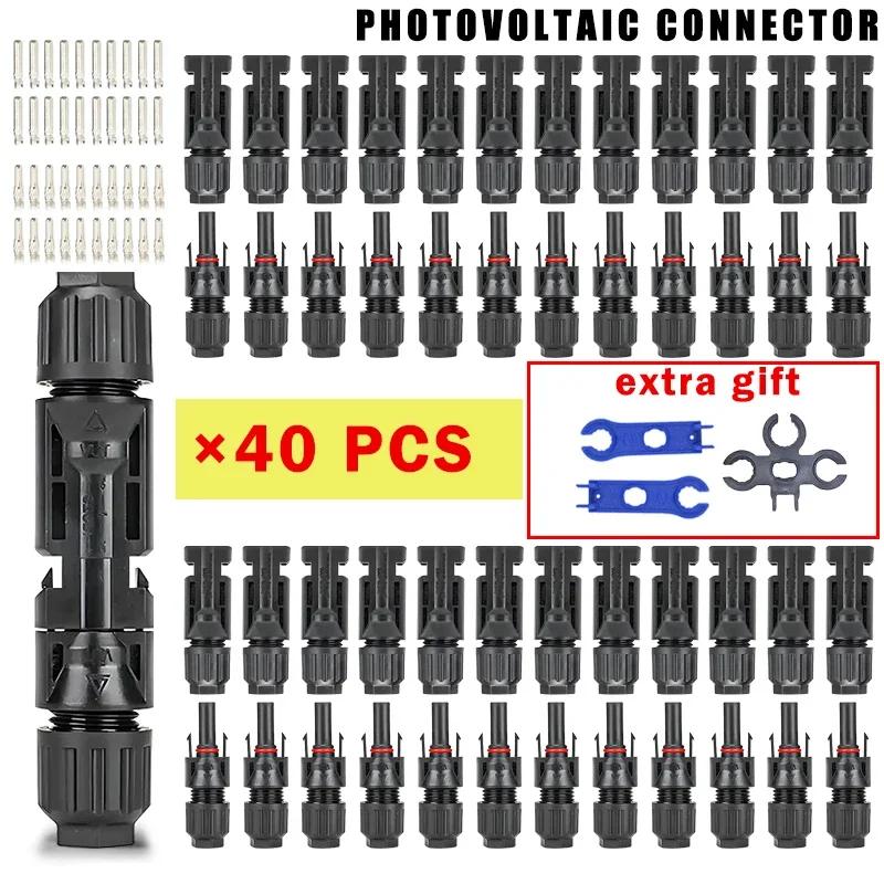 600/400/200/100/40/20/10Pcs Solar Connectors PV Plugs 1000V 30A Solar Panel Connector Kit Available for PV/MC Cables 2.5/4/6mm²