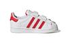 Adidas Originals SUPERSTAR CF Abrasion Resistant Low top Toddler Shoes White Red Infant And Toddler GV8863