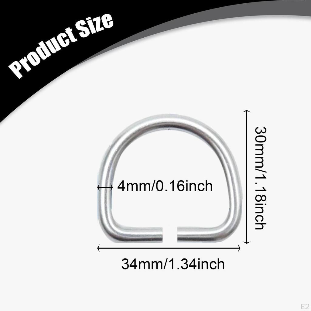 Metal D Connector Multipurpose Belts Buckle Shape Diving Hardware for Garment Belt Purse