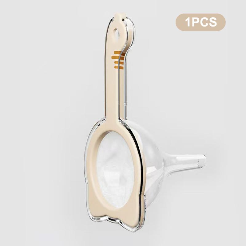 Innovative 2-in-1 Funnel Filter: Detachable Juice Strainer with Handle for Oil, Milk and Coffee Filtering Needs.
