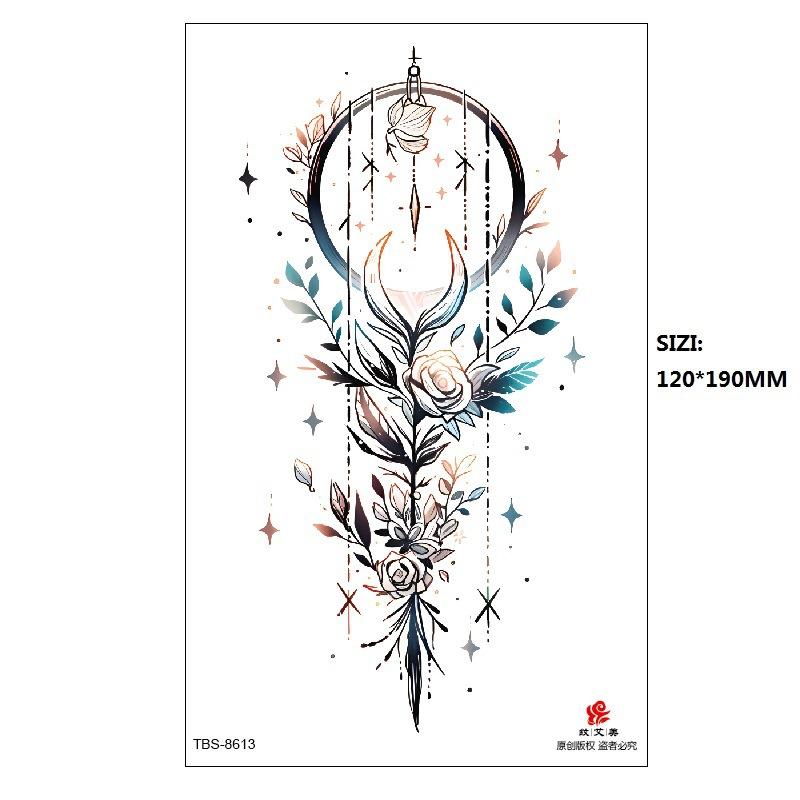 Black Butterfly Owl Sunflower Set Water Transfer Simulation Temporary Tattoo Sticker