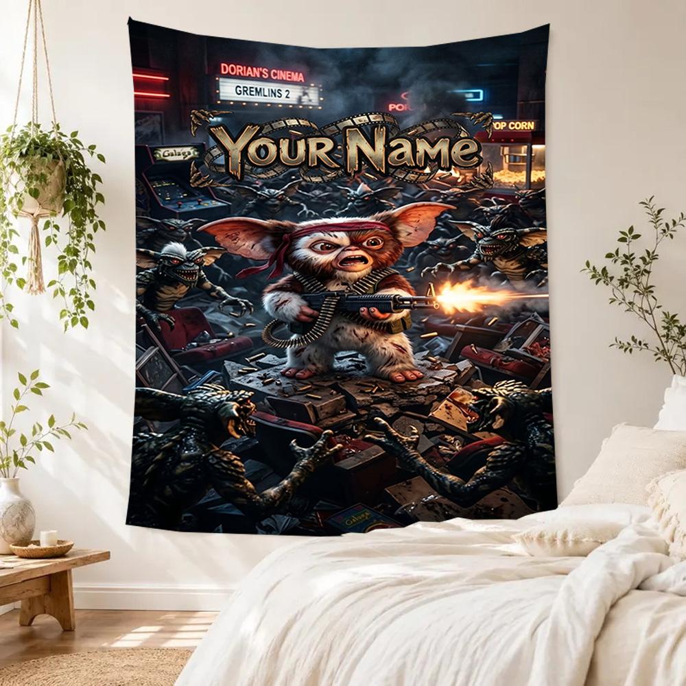 Gremlins Custom Wall Tapestry Aesthetic Wall Tapestry Non-Fading Color Ideal for Dorm Room Four Seasons Decor