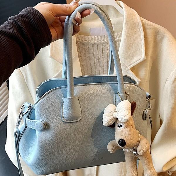 Spring Solid Color Handbag New Fashion Versatile Shoulder Messenger Bag Niche Design Novel Shell Bag
