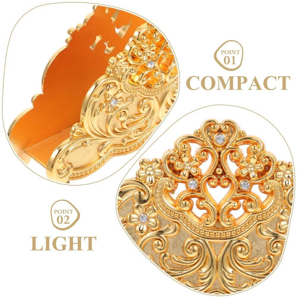 European Style Napkin Holder Desktop Ornament Gold Tissue Box Metal Paper Dispenser Restaurant