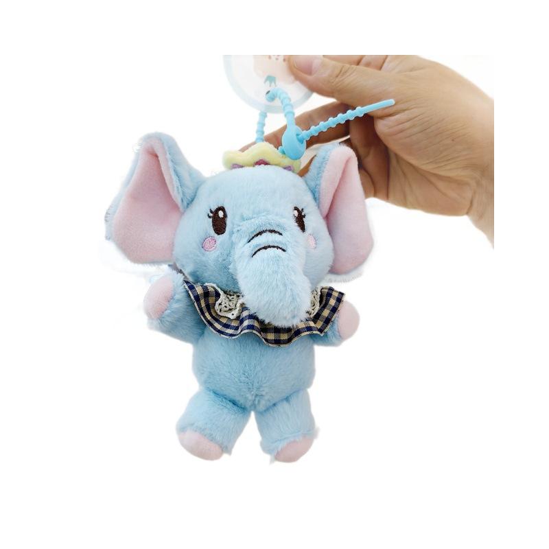 Cute Long Trunk Elephant Pendant Plush Stuffed Toy Doll Bag Pendant Keychain Cloth Jewelry Accessory Keyring Gift Decoration