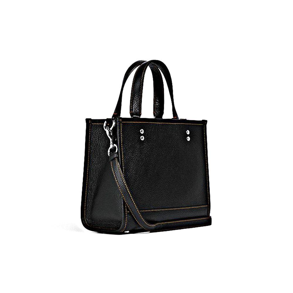 Coach Dempsey 22 Animal Badge Series Dog Print Large Capacity Vertical Leather Tote Bag Women Tote Black CD448-SVM2