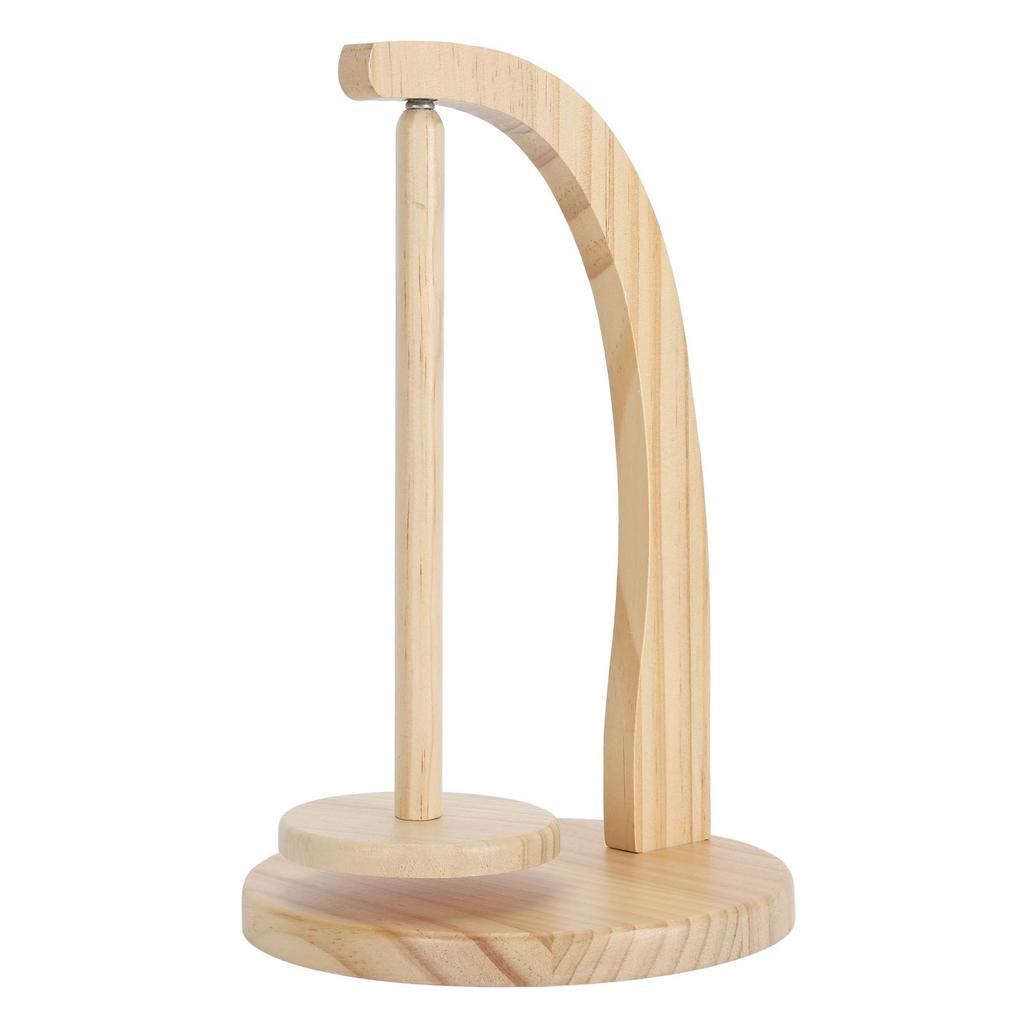 Yarn Holder Wooden Yarn Spinner Rotating Yarn Ball Stand Portable Knitting Crochet Spindle Dispenser for Household Wood