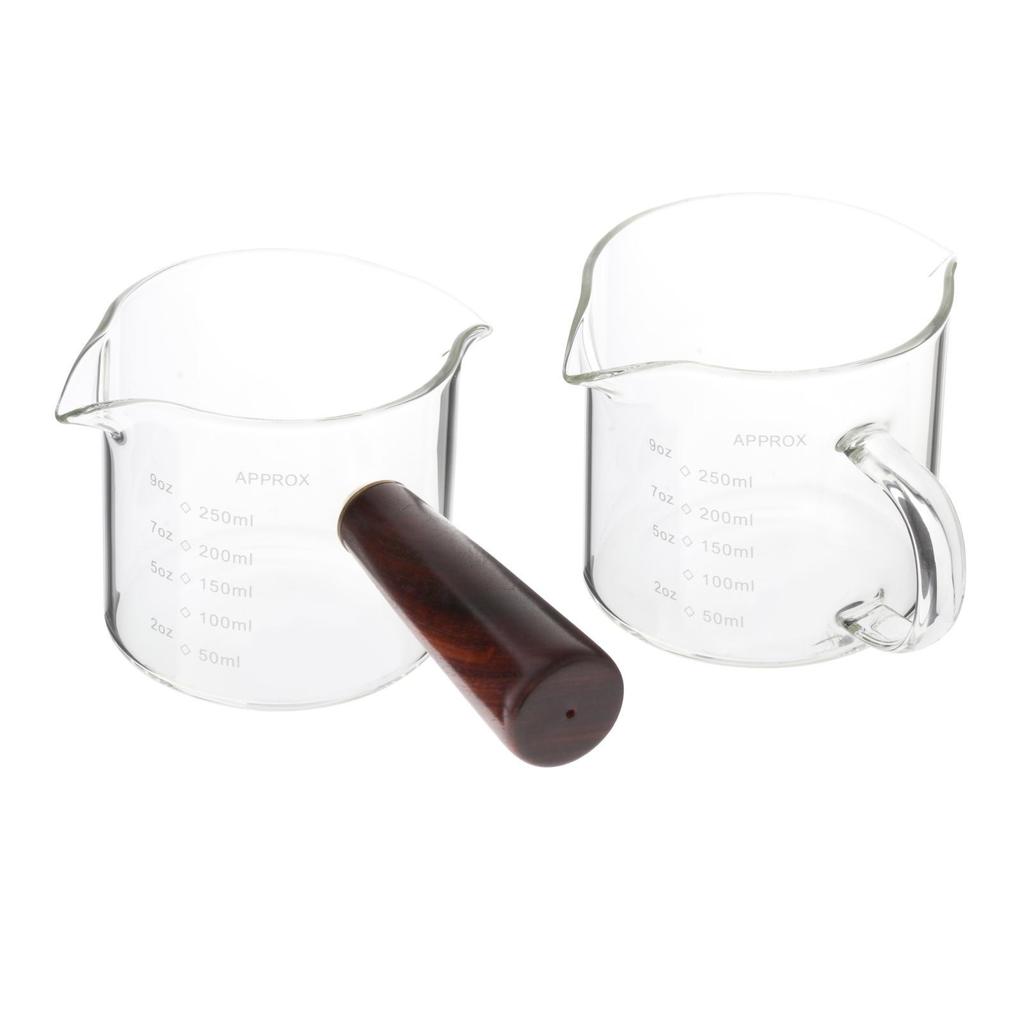 Espresso Glasses Coffee Measuring Cup, Sauce Pitcher Double Spouts Multipurpose Mini Cup