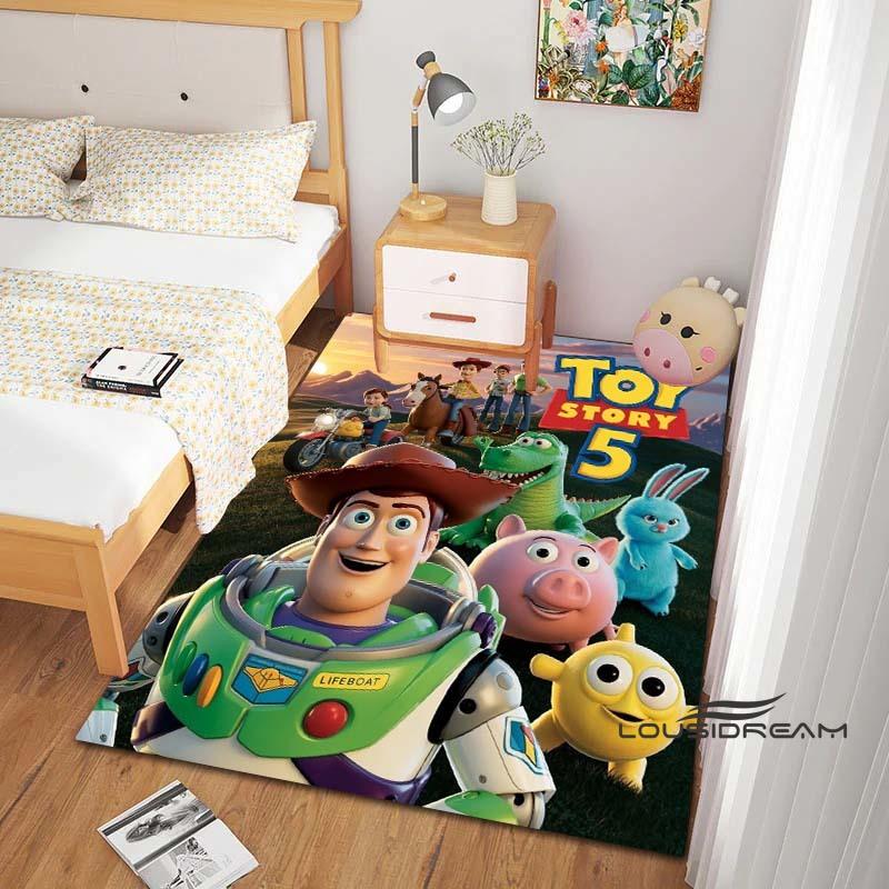 This Buzz Lightyear Floor Mat Features a Non-slip, Absorbent Cartoon Toy Story Design and Is Suitable for Bedrooms, Hallways,