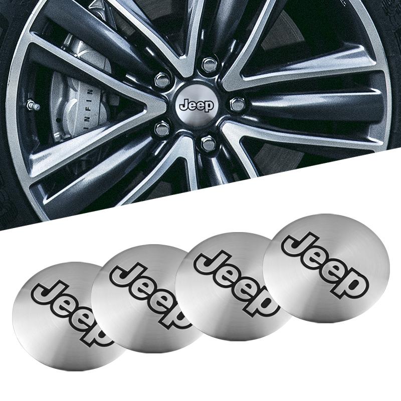 4 Pièces 56mm Emblème de Voiture Cache-Moyeux Centraux de Roue Auto Accessoires Autocollants Pour Jeep Wrangler Renegade Compass Grand Cherokee Patriot