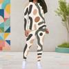 Women Plus Size Round Neck Long Sleeve Printed Top And Fitted Pants Two Piece Set