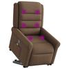 Massage Recliner with Rising Assistance Brown Fabric