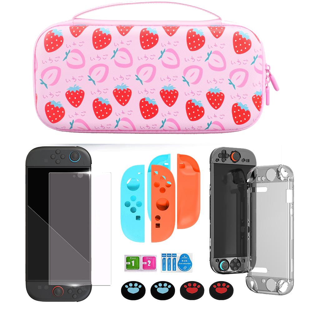 Carrying travel Case bundle kit For Nintendo Switch 2 protrctive hard shell pouch temper film glass joycon case joystick cap