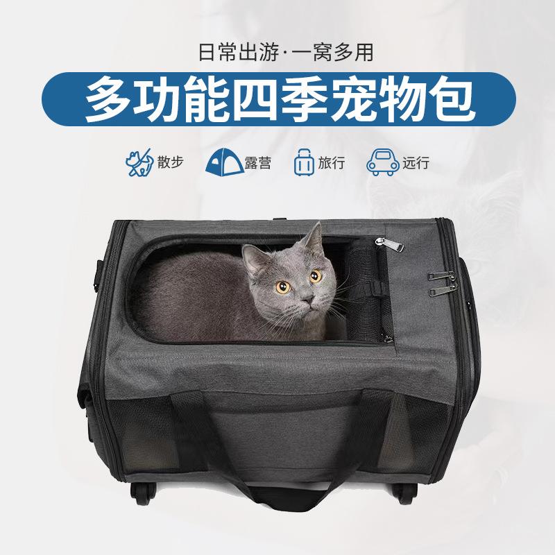 Portable Foldable Pet Carrier Bag for Cats and Dogs with Ventilation Mesh and Adjustable Shoulder Strap for Travel