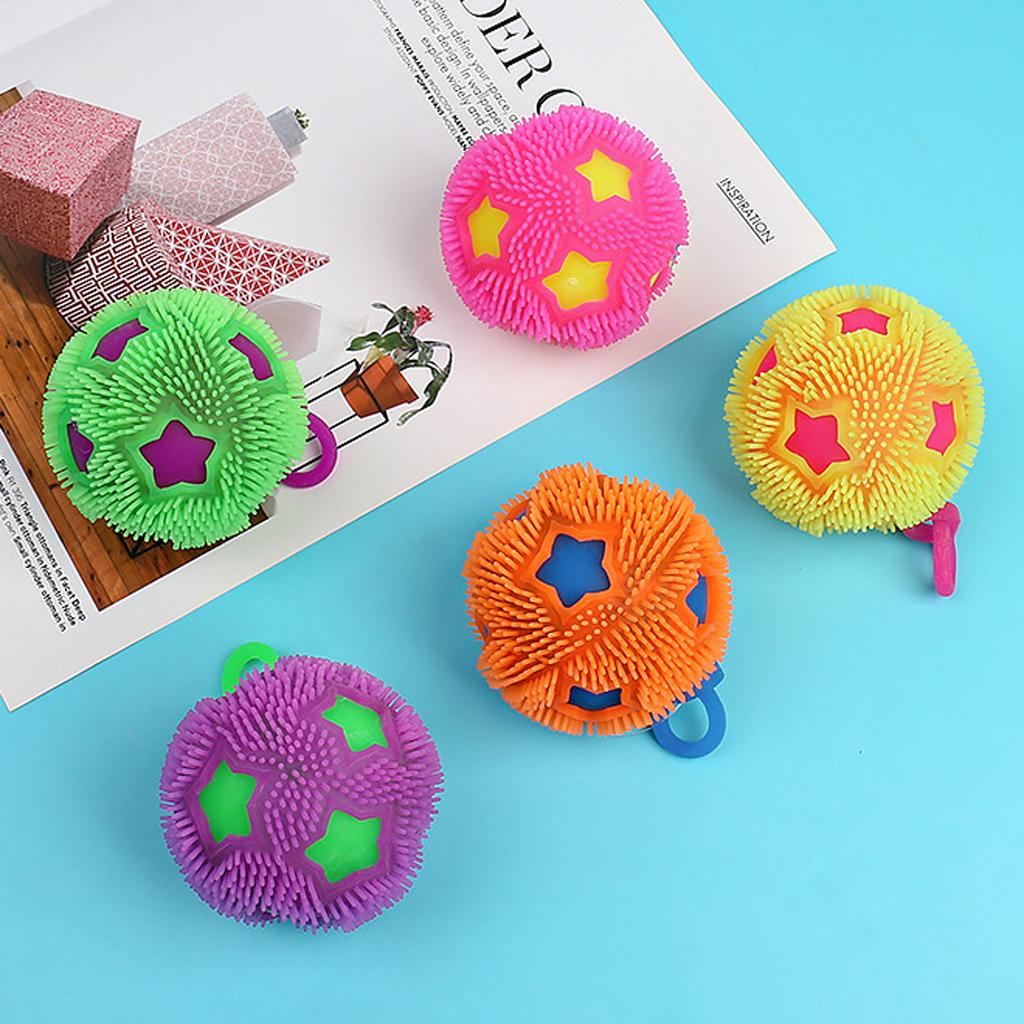 1 Stück leuchtende Kugel, blinkender doppelter fünfzackiger Stern, atomarer Stressabbau-Ball, ein neuartiges Stressabbau-Spielzeug, Stressabbau-Ball(Zufällige Farbe).
