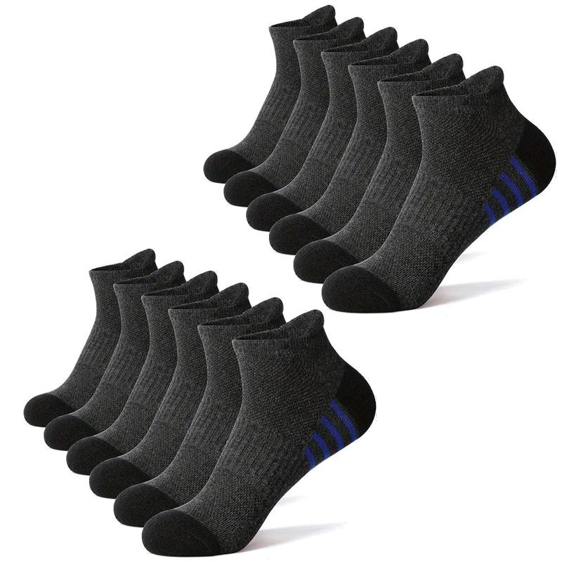 12 Paar Herren Plus Size Sportsocken EU39-46 Atmungsaktiv Bequem Schwarz Weiß Freizeit Outdoor Kurze Socken für Herren