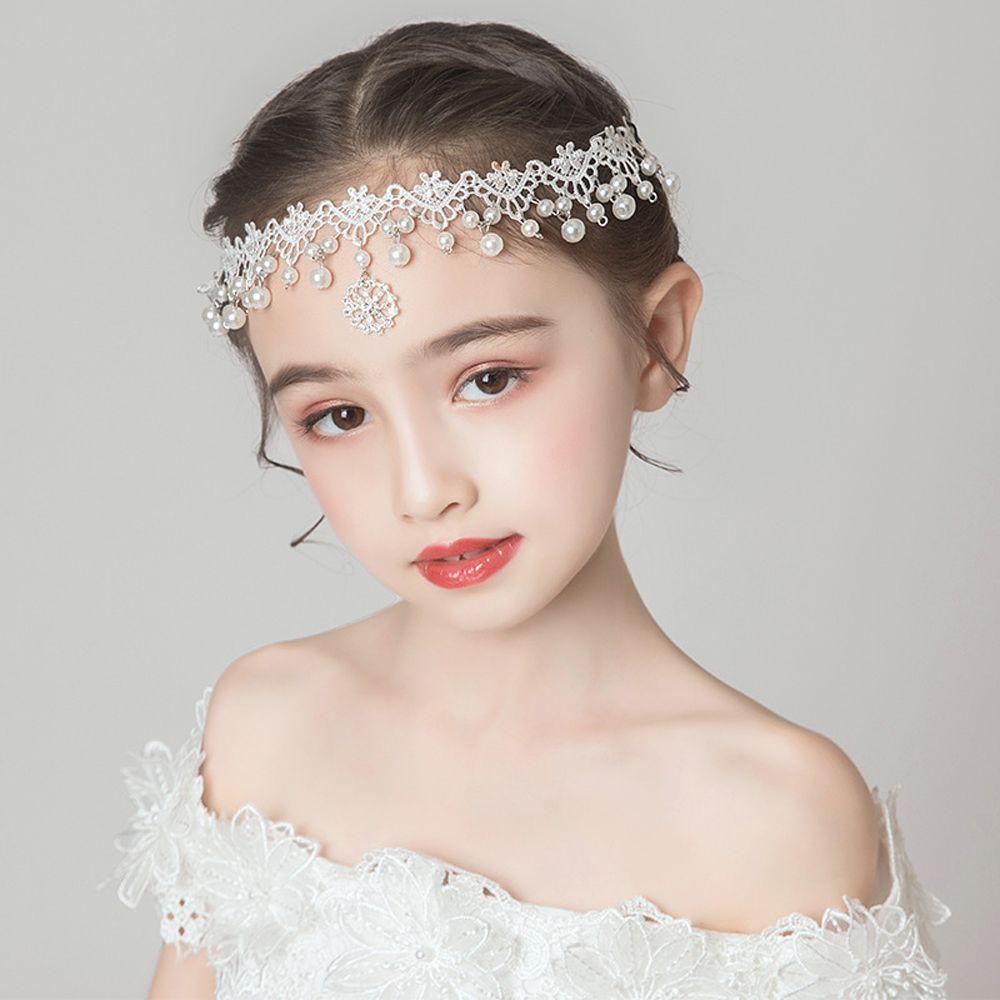 Pendant Princess Pearl Lovely Dress Accessories Hairpin Children's Headdress Forehead Headchain