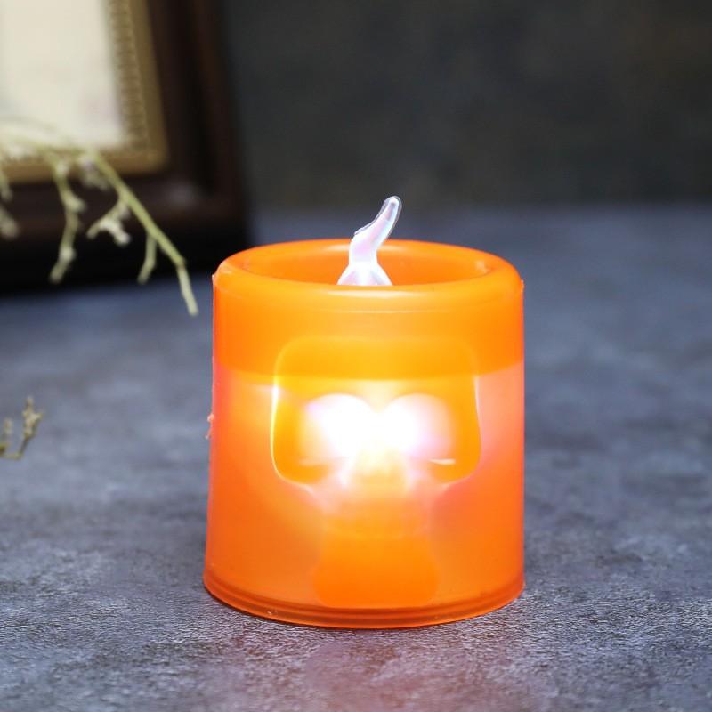 Halloween Pumpkin Candle LED Glowing Pumpkin Lantern Halloween Costume Props Candle Lantern