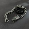 Pulsera de Hombre con Cabeza de Lobo Oscuro Estilo Europeo Americano Vintage Punk Moda Joyería Versátil Venta al por Mayor