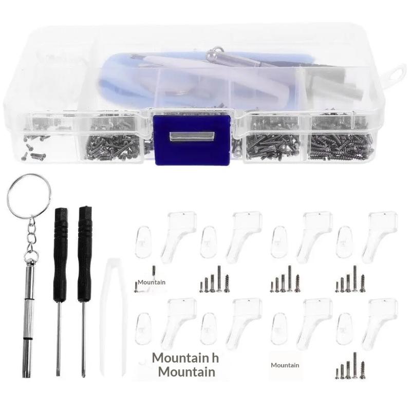 Eyeglasses Sunglass Repair Tool Kits With Screws Nose Pads Ear Hooks Screwdriver Nuts Optical Parts Assorted