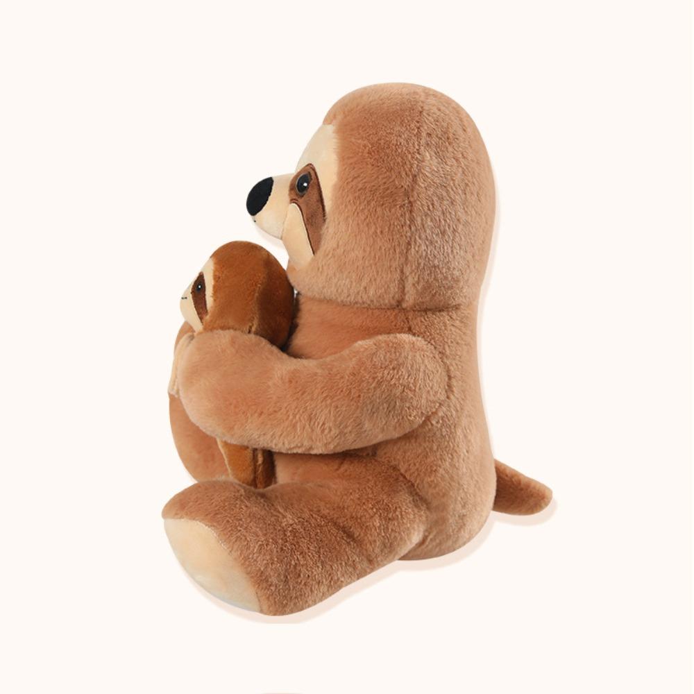 Simulation Mother and Child Sloth Doll Plush Toy Zoo Sloth Doll Child Companionship Soothing Rag Doll