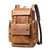 Mochila de Couro Crazy Horse Vintage Bolsa de Viagem de Couro para Exterior Grande Capacidade Mochila de Couro de Vaca para Homens