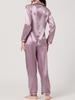 Allegra K Long Sleeve Pajama Light Size L Women's Set, Open-Front Pajamas, Loungewear, Nightsuit, Purple,