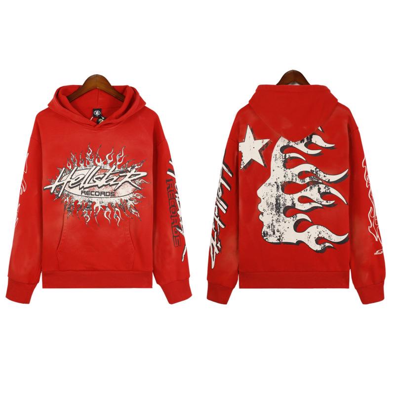 Unisex Retro Distressed Print Hoodie - Herbst/Winter Mode