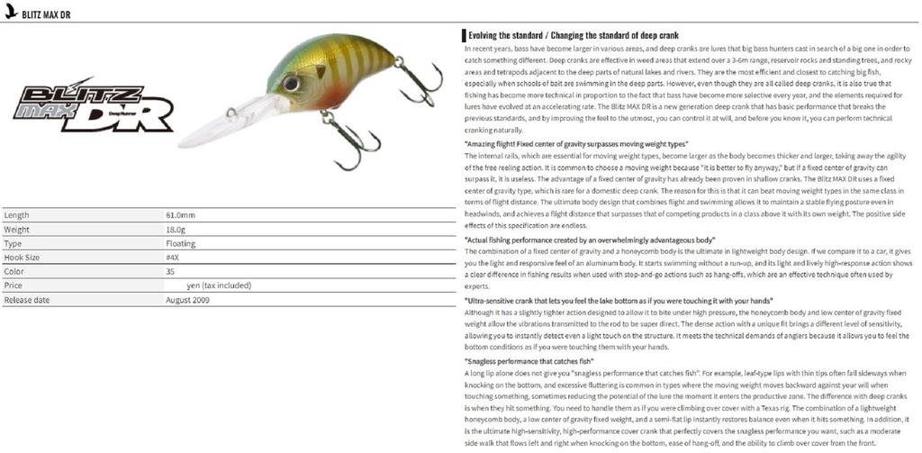 OSP Blitz Max DR 61 Mm 18 Grams Floating Lure RPO-02 (7126)