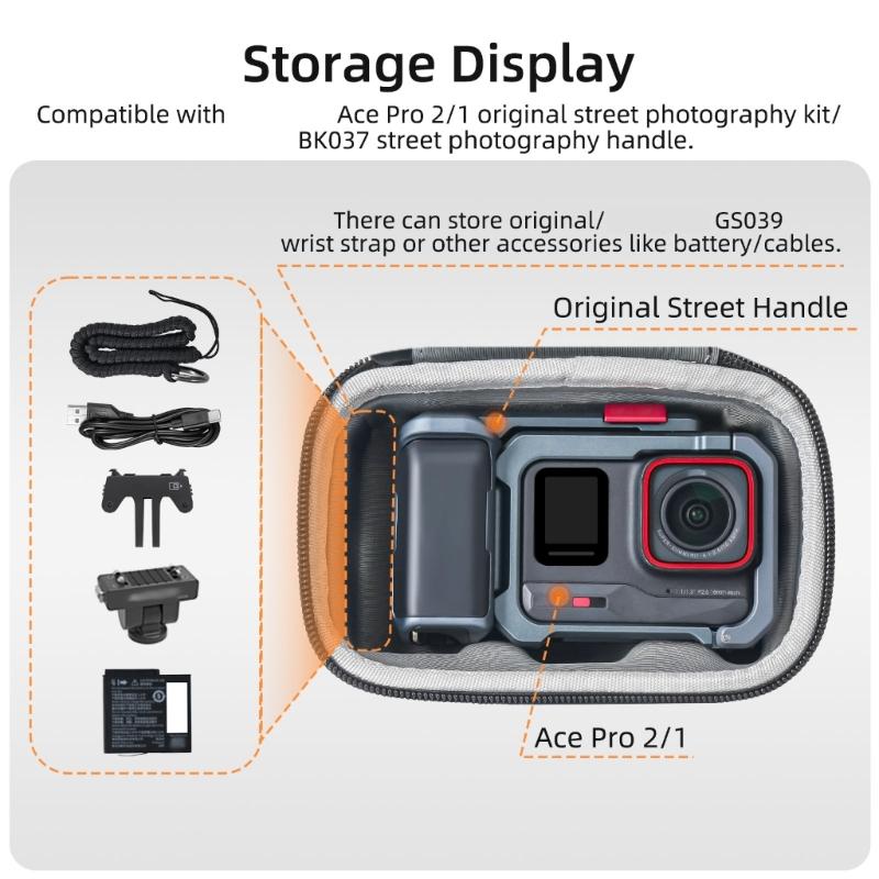 Protective Hard Case For AcePro2/1 Camera Holder Storage Box Shell With Waterproof EVA Shell And Convenient Carabiner