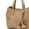 DakS Beige Cowhide Flower Punching Tote Bag S Dcba6e575i2