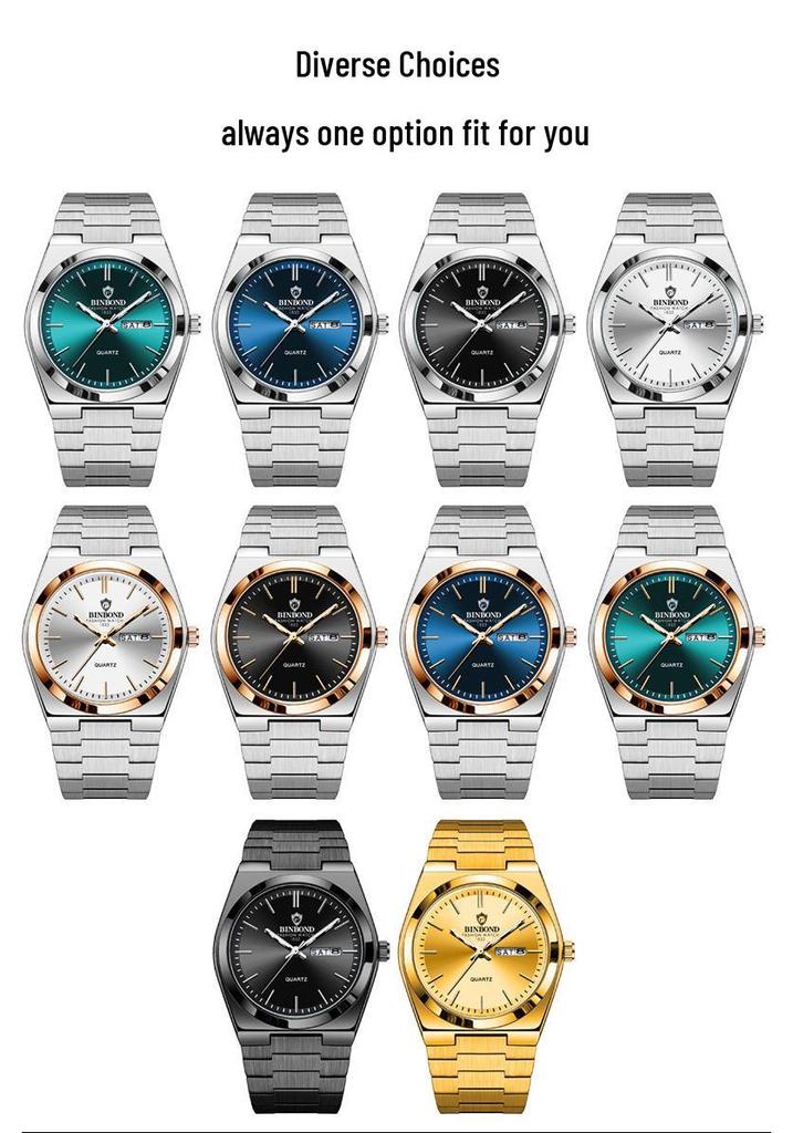Genuine Men's Fully Automatic Waterproof Dual Calendar Business Watch