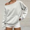 Women's Off Shoulder Long Sleeve Sweatshirt Loose Fit Streetwear Pullover Top
