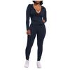 Fashion Women  Lady Split 2 Piece Sports Suit Set Casual Solid Color Suit