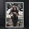 Gothic Dark Fantasy Wall Art  Crow Witch Retro Posters for Living Room  Halloween Horror Canvas Painting Print  Home Decor