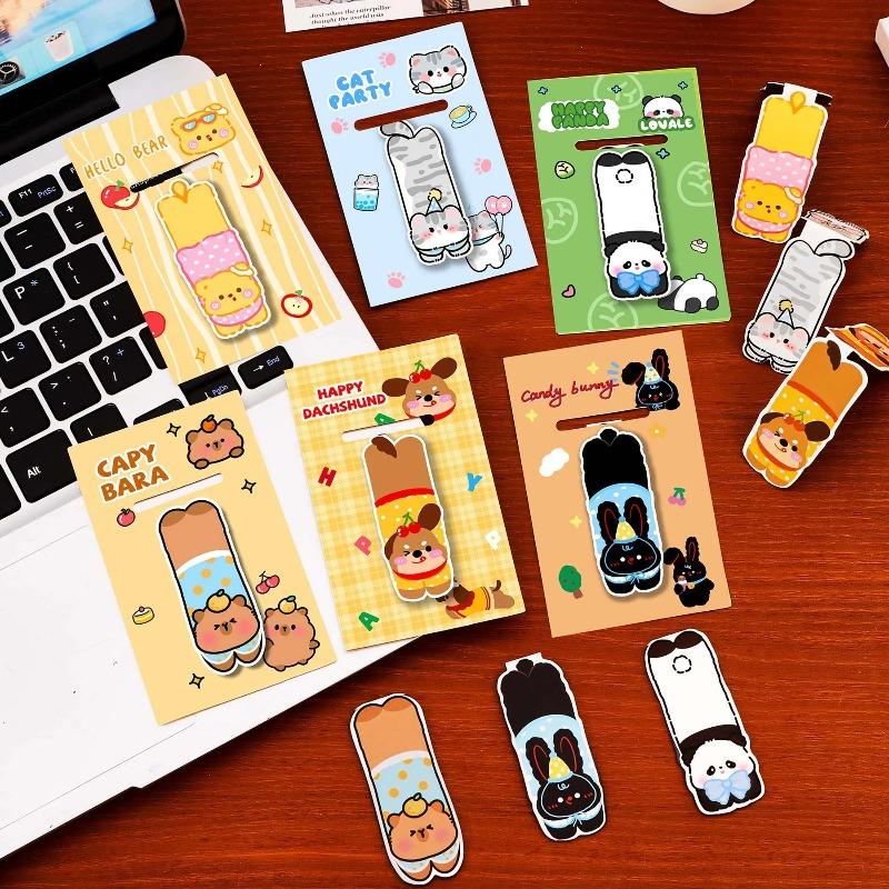 1Pcs Cute Pet Magnetic Bookmark Student Cartoon Good-looking Reading Book Page Clip Cute Animal Bookmark Stationery Gift School