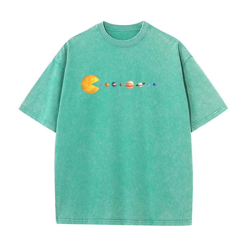 Star Snake Tops Tees Funky Round Collar Outdoor Short Sleeve Pure Cotton Womens Retro Washed T Shirts Funny Washed Tops Tees