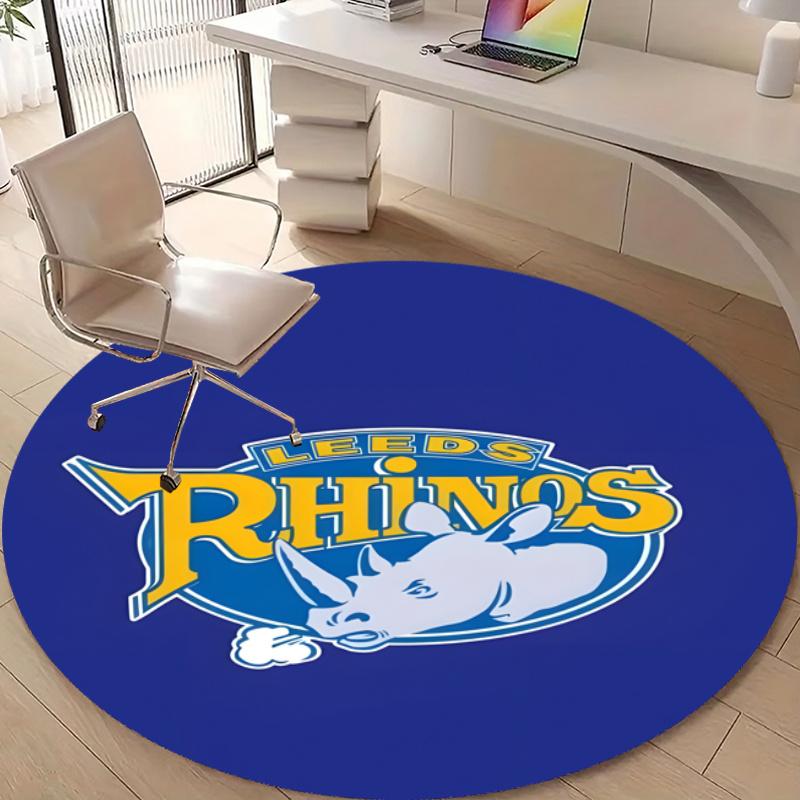 Personalized Leeds Rhinos Round Chair Office Rug - Perfect for Mat, Office Chair & More - Ideal Gift for Birthdays and Holidays