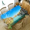 Thicken Cotton Tablecloth Seascape Landscape Pattern Rectangular Round Table Cloth For Wedding Picnic Party