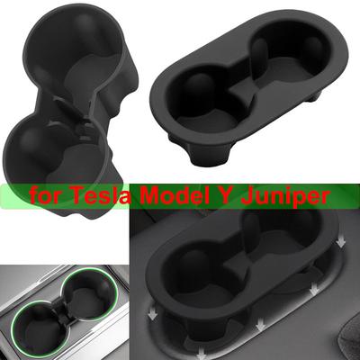 For Tesla Model Y Juniper Launch Accessories Cup Holder Silicone Center Control Water Bottle Drink Rack for Front Rear Seater