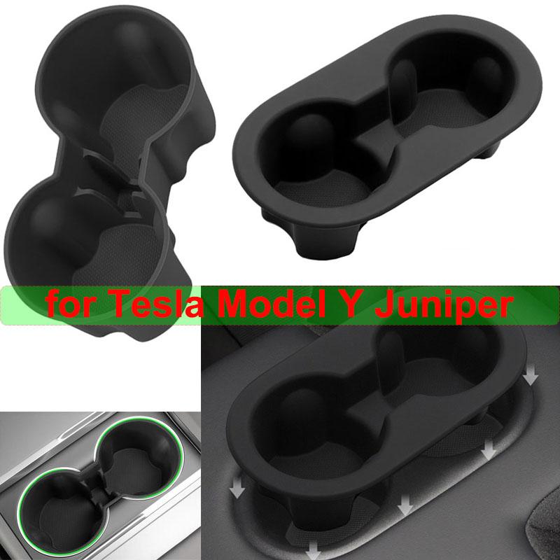 For Tesla Model Y Juniper Launch Accessories Cup Holder Silicone Center Control Water Bottle Drink Rack for Front Rear Seater