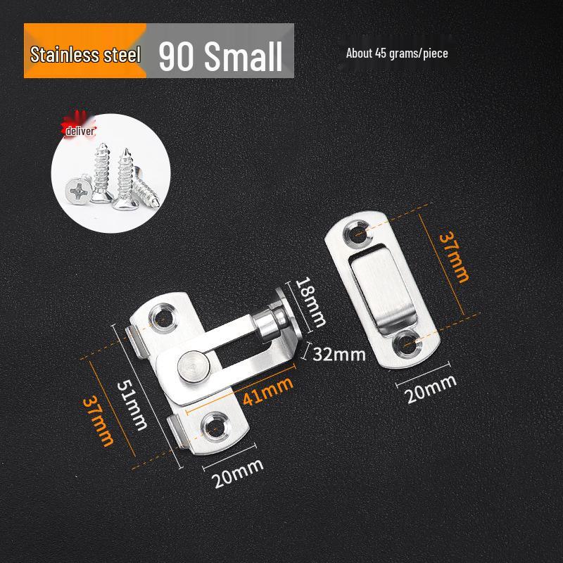 Black Stainless Steel Anti-Theft Sliding Door Lock Latch for Wooden Doors