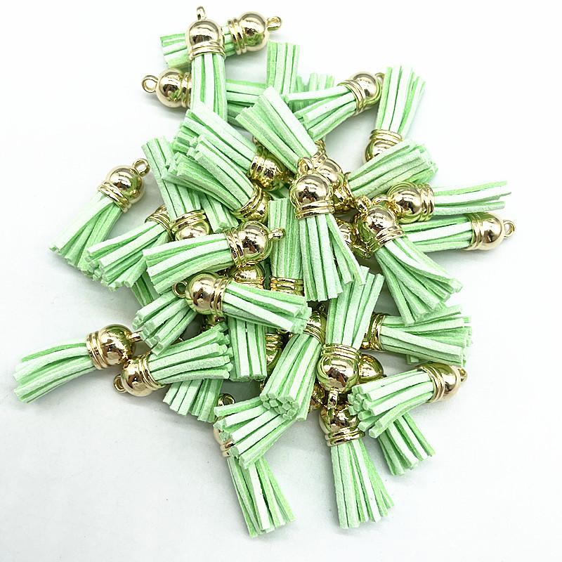 New 10pcs 38mm Vintage Leather Tassels DIY Keychain Cellphone Straps Pendant Tassels for Jewelry Earrings Findings Accessories