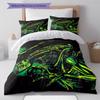 Alien Pattern Bedding,Quilt Set Quilt Cover Pillowcase Home Decoration Birthday Gift (1 * Duvet Cover + 2 * Pillowcase, Without Core)