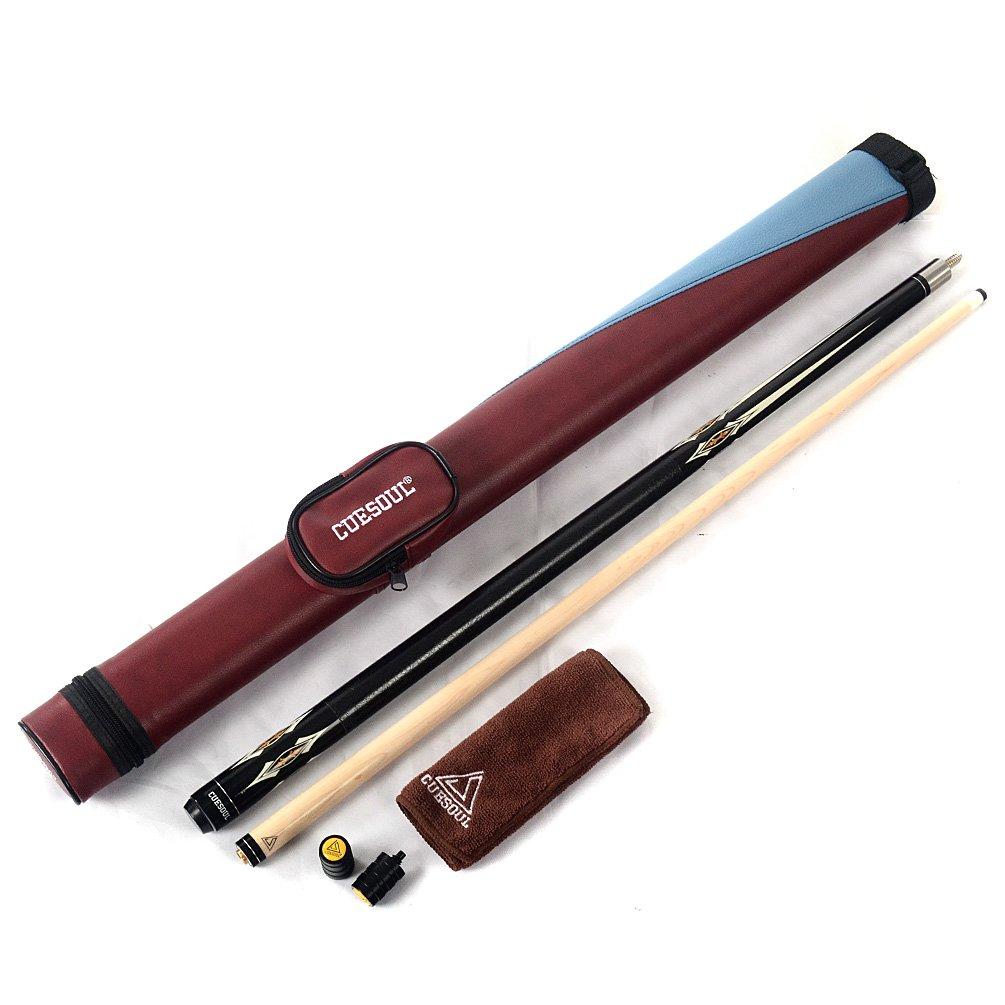 CUESOUL 58 inch 19oz Joint Maple Pool Cue Stick Case CSBK005 13MM 1/2 +
